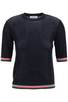  Thom browne pointelle-knit t-shirt