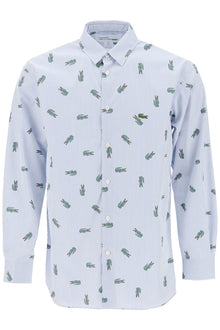  Comme des garcons shirt x lacoste oxford shirt with crocodile motif