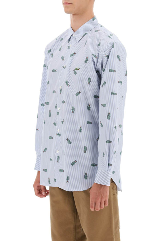 Comme des garcons shirt x lacoste oxford shirt with crocodile motif