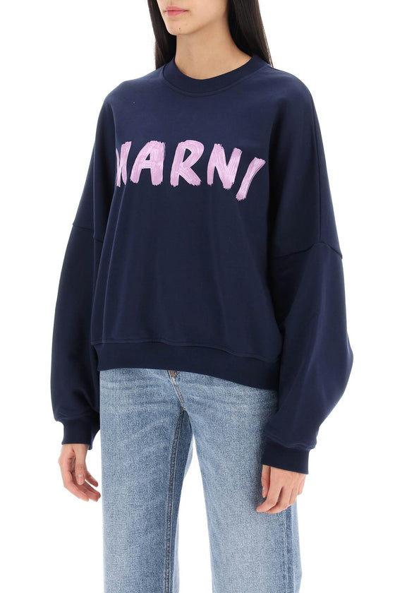 Marni logo print boxy sweatshirt