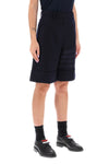 Thom browne shorts in flannel with 4-bar motif