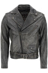 Golden goose vintage-effect leather biker jacket