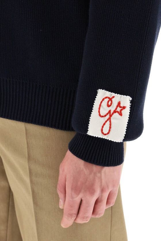Golden goose davis cotton sweater with logo