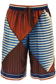  Dolce & gabbana printed silk bermuda shorts set