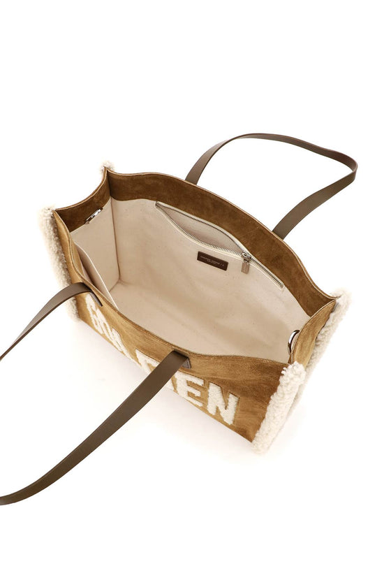 Golden goose california east-west bag with shearling detail