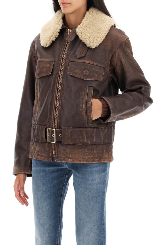 Golden goose 'ilaria' calf-leather biker jacket