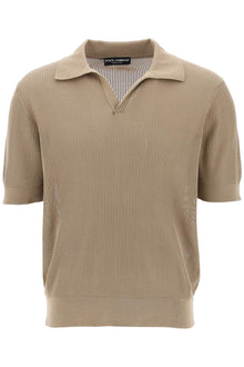  Dolce & gabbana cotton ribbed perforated polo shirt