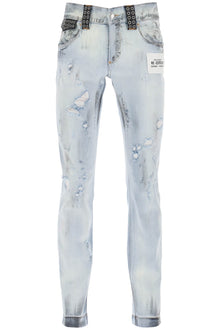  Dolce & gabbana re-edition jeans with leather detailing