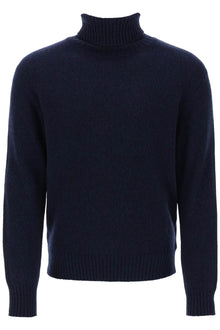 Ami paris melange-effect cashmere turtleneck sweater