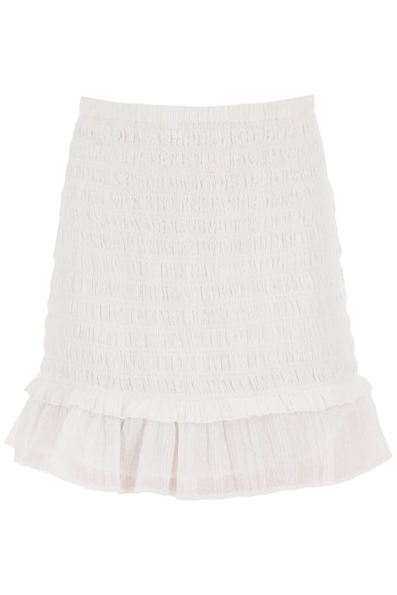 Isabel marant etoile smocked cotton dorela mini skirt
