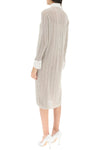 Agnona linen*** cashmere and silk knit shirt dress