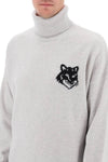 Maison kitsune fox head inlay turtleneck sweater