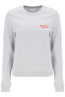  Maison kitsune crew-neck sweatshirt with logo lettering