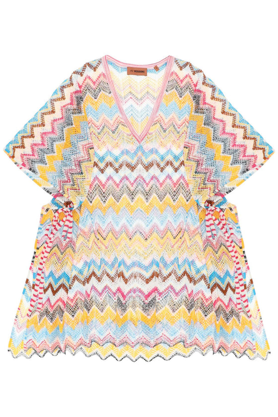 Missoni multicolor knit poncho cover-up