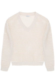  Brunello cucinelli dazzling net cotton sweater
