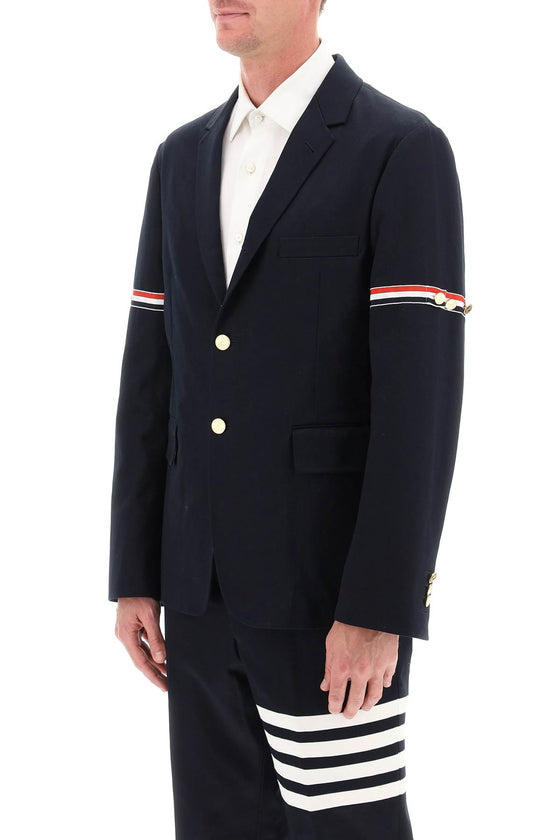 Thom browne deconstructed jacket with tricolor bands