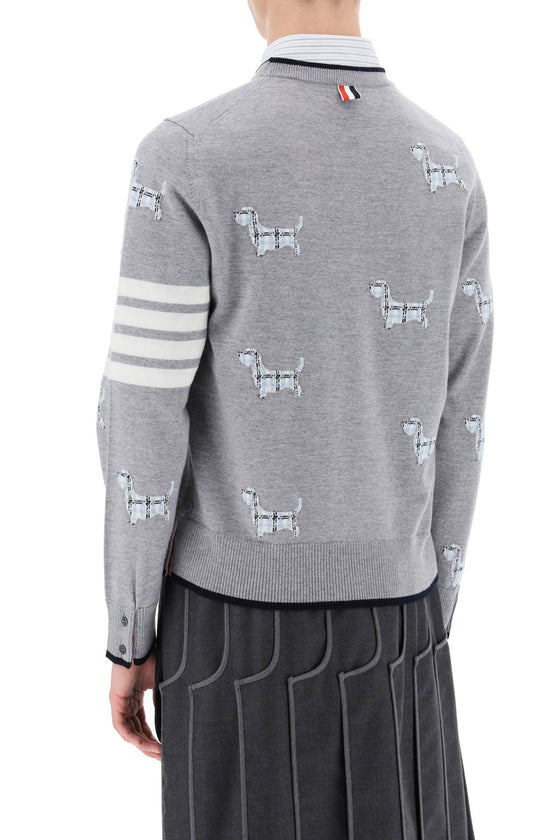 Thom browne 4-bar sweater with hector pattern