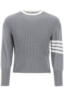  Thom browne placed baby cable 4-bar cotton sweater