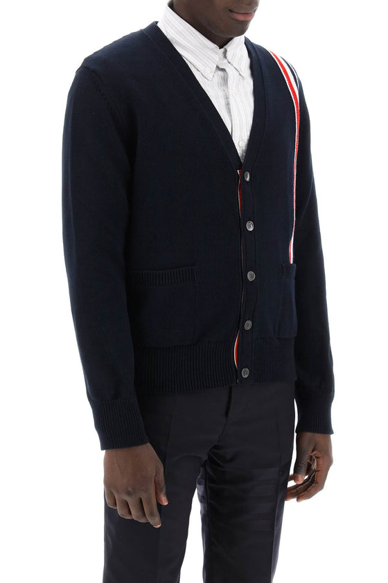 Thom browne cotton cardigan with red*** white