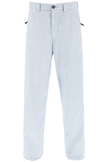  Stone island garment-dyed cotton utility pants with wide leg