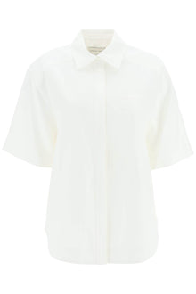  Loulou studio oversized viscose and linen short-sleeved shirt