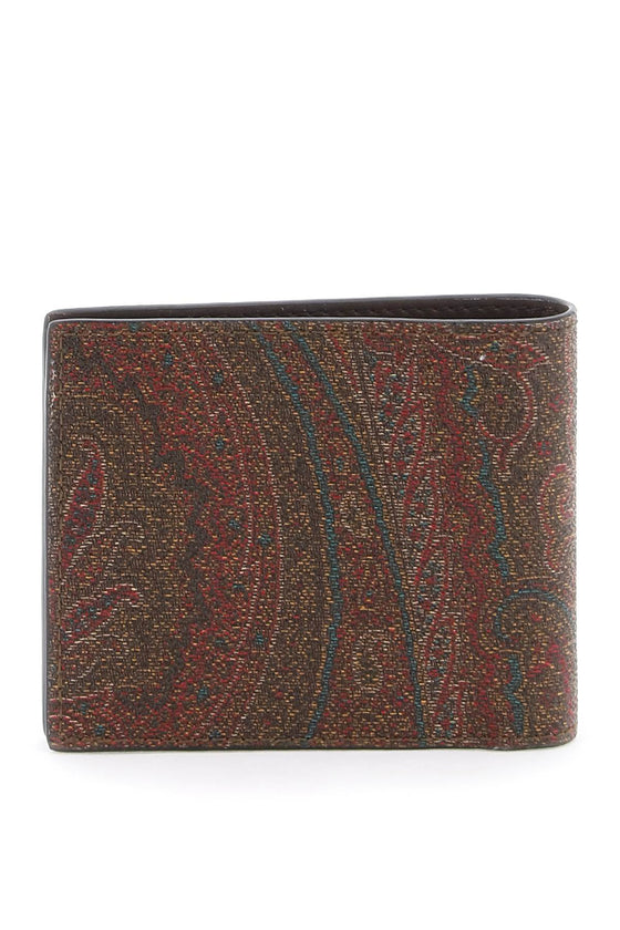 Etro paisley bifold wallet with pegaso logo