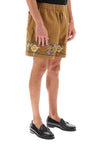 Bode autumn royal shorts with floral embroideries