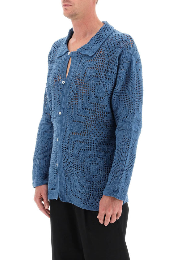 Bode overdyed crochet shirt