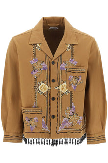  Bode autumn royal overshirt with embroideries and beadworks