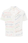Bode familial bowling shirt with lettering embroideries