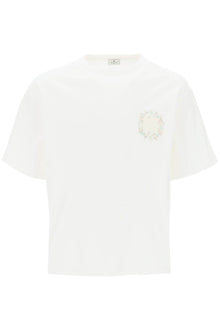  Etro t-shirt con ricamo pegaso floreale