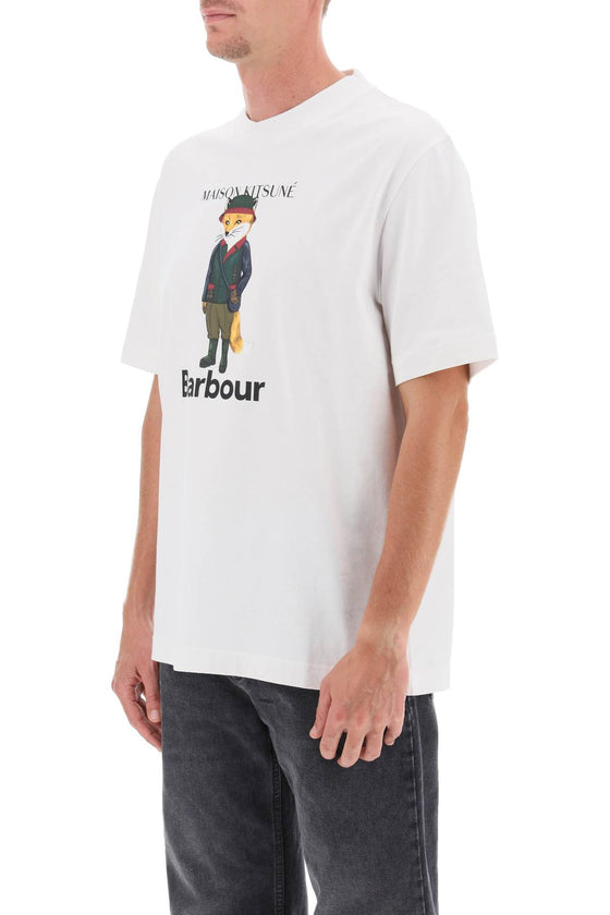 Barbour maison kitsuné fox beaufort crew-neck t-shirt