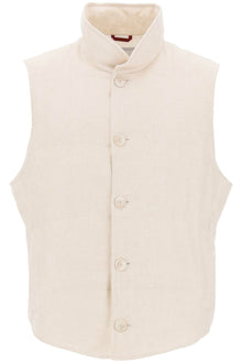  Brunello cucinelli sleeveless down jacket in linen***