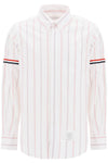 Thom browne striped oxford button-down shirt with armbands