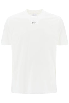  Off-white crew-neck t-shirt with off print