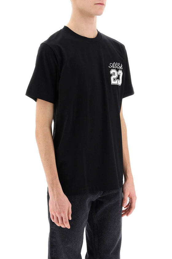 Off-white crew-neck t-shirt with 23 logo