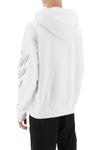 Off-white hoodie with contrasting topstitching