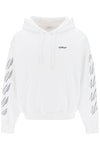 Off-white hoodie with contrasting topstitching