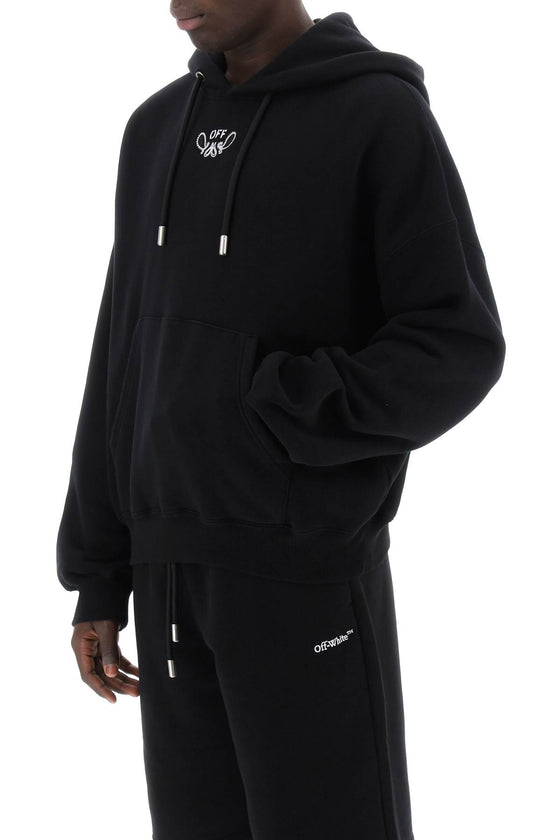 Off-white hooded sweatshirt with paisley