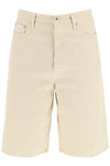 Off-white cotton utility bermuda shorts