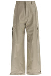 Off-white wide-legged cargo pants with ample leg