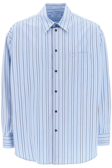  Off-white striped maxi shirt