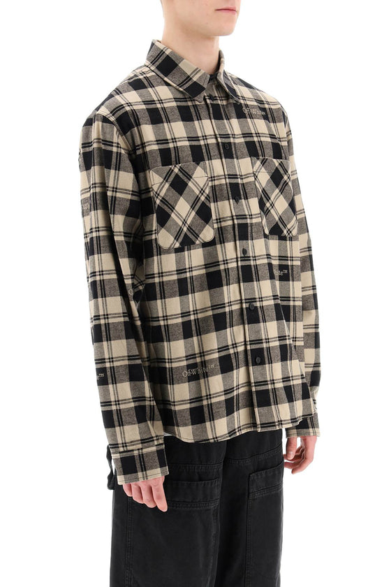 Off-white check flannel shirt