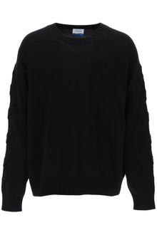  Off-white sweater with embossed diagonal motif