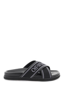  Off-white embroidered logo slides with