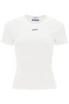 Off-white ribbed t-shirt with off embroidery