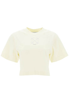  Off-white cropped t-shirt with arrow motif