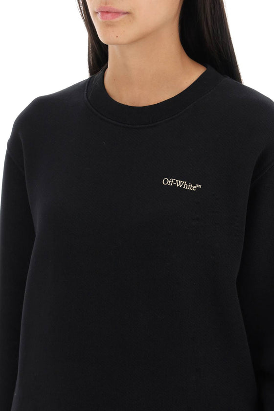 Off-white crew-neck sweatshirt with diag motif