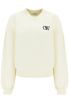  Off-white crew-neck sweatshirt with flocked logo