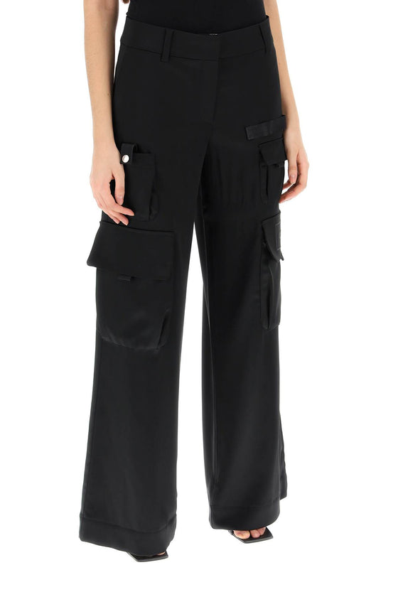 Off-white toybox cargo pants in satin